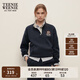 Teenie Weenie小熊衛(wèi)衣女春季休閑設(shè)計(jì)感寬松休閑拉毛絨立領(lǐng)衛(wèi)衣上衣 藏青色 S (160)