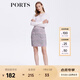 PORTS寶姿商場同款女裝半裙春夏時尚通勤修身半身裙SM8K219MZX007 霧渺粉混色 M