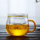 美斯尼 茶杯玻璃茶具茶水分離杯子泡茶玻璃水杯馬克杯加厚帶把手過(guò)濾 彩蜂杯320ml（琥珀色）