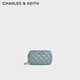 CHARLES&KEITH菱格鏈條單肩斜挎小方包包女包生日禮物CK2-00151408 Slate Blue灰藍色 XS