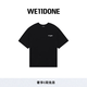 WE11DONE【明星同款】中性男女同款復古波浪LOGO休閑寬松短袖T恤 黑色 S