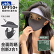 目丸防曬面罩夏季全臉?lè)雷贤饩€遮陽(yáng)女冰絲透氣一體護(hù)頸臉基尼騎行口罩 深黛灰—全臉短款（禮盒二合一）