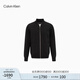 Calvin Klein Jeans秋季男士簡(jiǎn)約順色刺繡拉鏈開(kāi)襟棒球領(lǐng)針織外套J322664 BEH-黑色 S