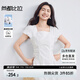 尚都比拉含棉方領(lǐng)溫柔泡泡袖連衣裙女夏季收腰顯瘦A字裙優(yōu)雅氣質(zhì)中長(zhǎng)裙