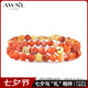 AWNL【七夕情人節(jié)禮物】橙紅瑪瑙北歐M隕石疊戴手鏈女手串送女友 【免費禮盒】橙紅瑪瑙手鏈 S碼-推薦手圍14-15cm