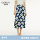 歌莉婭半身裙女夏季2025新款優(yōu)雅獨(dú)特漂亮印花高腰裙子1E5R2B14A 0DD靜謐藍(lán)影橘子花印花 S