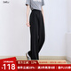 百圖betu女裝2025夏季新款休閑闊腿褲垂順高腰百搭西裝褲褲子2507T43 黑色 L