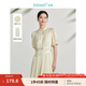 茵曼（INMAN）新中式霧感提花連衣裙兩件套2024夏季女裝新品盤(pán)扣腰帶套裝 梨花杏 S