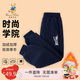 Classic Teddy精典泰迪兒童加絨褲子男女童加厚保暖長(zhǎng)褲中大童裝冬裝 深藍(lán) 130 