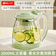 天喜（TIANXI）冷水壺大容量玻璃杯可過(guò)濾冷水壺耐熱茶具啤酒花茶家用涼水杯 【大容量茶漏款】涼水壺綠 2000ml