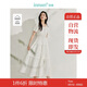 茵曼法式浪漫女裝純色方領(lǐng)連衣裙2025夏季新品收腰顯瘦裙子 云朵白 L