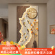嶼見爾九魚圖入戶玄關(guān)裝飾畫侘寂風高級感走廊過道掛畫立體砂巖福字燈畫 A款-九魚送福（FZH04） 80*160CM 常規(guī)款不帶燈+砂巖