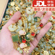 伊莉洛diy飾品配件材料手鏈項鏈轉運珠福袋沙金合金滴油平安扣配飾吊墜 全金鑲玉款配件【隨機10個(gè)】