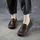 TLOUU頭層牛皮樂(lè )福鞋女2026春季新款時(shí)尚女鞋平底一腳蹬懶人鞋軟底單鞋 棕色 36