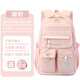 MOONRDEEN新款初中生女生書(shū)包大容量高顏值4-6年級減重輕便小學(xué)生時(shí)尚書(shū)包 粉色