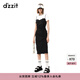 DZZIT【爆款補(bǔ)單】地素連衣裙夏季新款法式櫻桃印花兩件套設(shè)計女 黑色 S