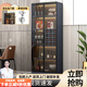 摩瑞迪玻璃酒柜家用客廳雙門(mén)展示柜餐邊柜一體靠墻輕奢紅酒儲物柜子 單門(mén)30*40*90【輕奢白】