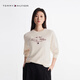 TOMMY HILFIGER25新款春夏女裝純棉花體字母刺繡無帽圓領(lǐng)套頭衫衛(wèi)衣43844 米白色Z00 M
