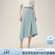 范思藍(lán)恩法式不規(guī)則a字半身裙女中長(zhǎng)款設(shè)計(jì)感氣質(zhì)百褶裙24FS12104 油畫(huà)藍(lán) M