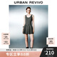 UR2025夏季新款女裝簡(jiǎn)約格雷系腰帶背心式連衣裙UWJ750046 深灰 S