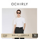 歐時力OCHIRLY 100%新疆長絨棉短袖t恤女寬松時尚夏季新品 白色 S