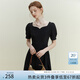 范思藍(lán)恩黑色法式氣質(zhì)顯瘦連衣裙女夏季赫本風(fēng)小黑裙設(shè)計(jì)感12125 黑色 XL