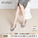 真美詩(shī)（Joy&peace）小櫻桃秋季新款甜美雙條帶銀色瑪麗珍鞋單鞋女YZJ01CQ4 銀色 37