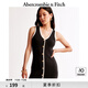 ABERCROMBIE & FITCH女裝24春秋款氣質(zhì)修身美式性感辣妹V領(lǐng)無袖連衣裙KI159-4522 黑色 XS 160/84A 標準版