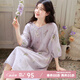 眠島2025春秋新款睡裙女純棉紗布甜美可愛韓版七分袖家居服 鳶尾兔 L (150斤以內(nèi))