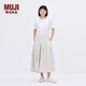 無印良品（MUJI）IDEE 女式 平紋 寬版褲 褲子女款休閑褲女裝裙褲 闊腿褲 夏季 淺灰色 均碼