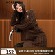 紅袖奧萊冬季新款女裝愛心胸針落肩圓領(lǐng)套頭針織衫 摩卡棕082 M