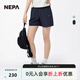 NEPA耐葩2024年春夏新品戶外運動女士輕量寬松梭織工裝短褲7K41760 深藏青色M04 165 68A（070）