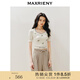 MAXRIENY優(yōu)雅復古感收腰釘珠繡花毛衫修身顯瘦上衣女 米白 M 02
