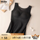 MsShe大碼女裝秋冬【保暖德絨】胖mm免穿文胸內(nèi)衣二合一背心 深灰色現(xiàn)貨 4XL