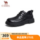 駱駝（CAMEL）牛皮系帶經(jīng)典商務(wù)休閑德比皮鞋男結(jié)婚新郎 G14A155634 黑色 43