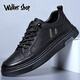 Walker Shop品牌休閑鞋男新款男鞋真皮英倫商務(wù)休閑皮鞋男士戶外工作鞋子男鞋 黑色四季款 41
