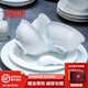 瓊璠昉釉下彩景德鎮陶瓷高溫純色白瓷餐具套裝家用簡(jiǎn)約碗盤(pán)碟喬遷新居禮 流霜【6人配骨碟】 42件套