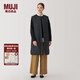 無印良品（MUJI）女式 輕量羽絨便攜式 長款背心 馬甲馬夾女款冬季 BD0Z9A4A 黑色 M (160/84A)