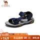 駱駝（CAMEL）戶外沙灘潮流平底休閑男士涼鞋子 A822162412 深藍 40