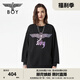 BOY LONDON潮牌衛(wèi)衣男女同款夏季字母漸變印花寬松套頭衫N03015 黑色 S/此款偏大，建議拍小一碼