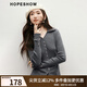 紅袖奧萊春季2025新款女裝老錢風(fēng)肌理感條紋翻領(lǐng)套頭針織衫 煙灰056 XL