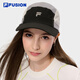 FILA FUSION斐樂情侶棒球帽2025秋季新款時尚拼色帽子透氣鴨舌帽 縞瑪瑙黑/暮深灰/素雅灰-BK