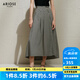 艾諾絲雅詩【商場同款】2025夏季新品精梳棉半裙黑白格設(shè)計(jì)感半身裙40423523 黑白格 L