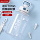 美廚（MAXCOOK）進(jìn)口Tritan材質(zhì)1.5L大容量水杯 網(wǎng)紅鈍鈍桶頓頓杯吸管杯健身 雪球白 1500ml