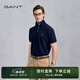 GANT/甘特【100%棉】夏男士休閑時尚印花logo翻領(lǐng)短袖T恤POLO衫 410藏青色 M