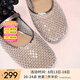 他她（TATA）法式氣質(zhì)透氣涼鞋女鞋平底網(wǎng)面單鞋2025夏季新款 槍色 38