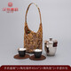漢帝唐韻（HDTYU）純銀999旅行茶具套裝純手工泡茶壺錘紋防燙蓋碗手抓壺套組 旅行套組蓋碗 配柴燒杯 40ml*2