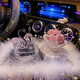 高端女神款太陽(yáng)能旋轉水晶可愛(ài)天鵝汽車(chē)香水擺件車(chē)載香薰車(chē)內裝飾 太陽(yáng)能旋轉粉天鵝+底座粉玫瑰+珍珠毛絨中墊