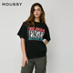 moussy【新復(fù)古回潮】 美式復(fù)古經(jīng)典街頭印花短袖T恤010ISQ90-8791 020黑色 均碼