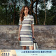 TOMMY HILFIGER25新款夏季女優(yōu)雅老錢風(fēng)亞洲版V字POLO顯瘦針織連衣裙47325 白藍(lán)條紋0BI M
